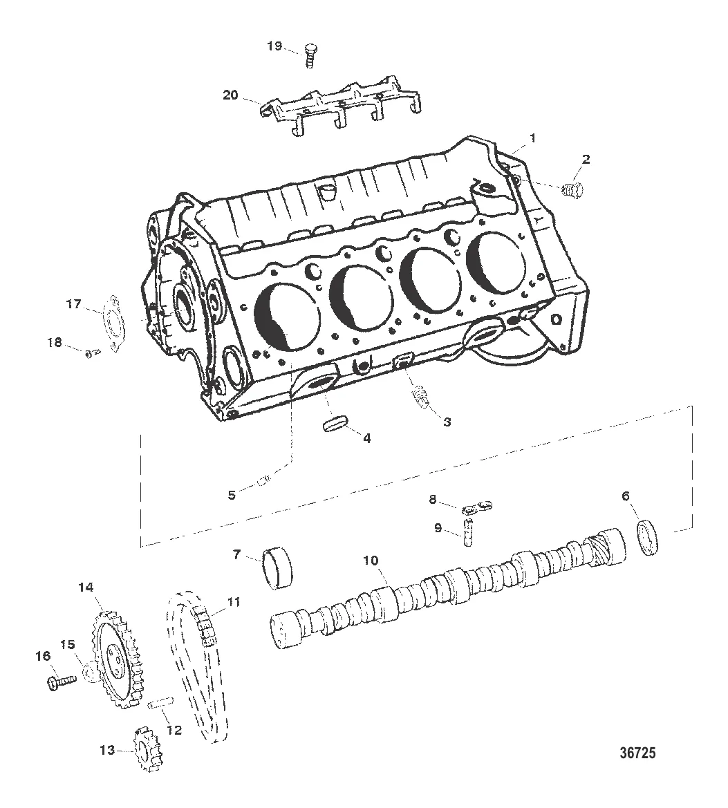 БЛОК ЦИЛИНДРОВ И РАСПРЕДЕЛИТЕЛЬНЫЙ ВАЛ