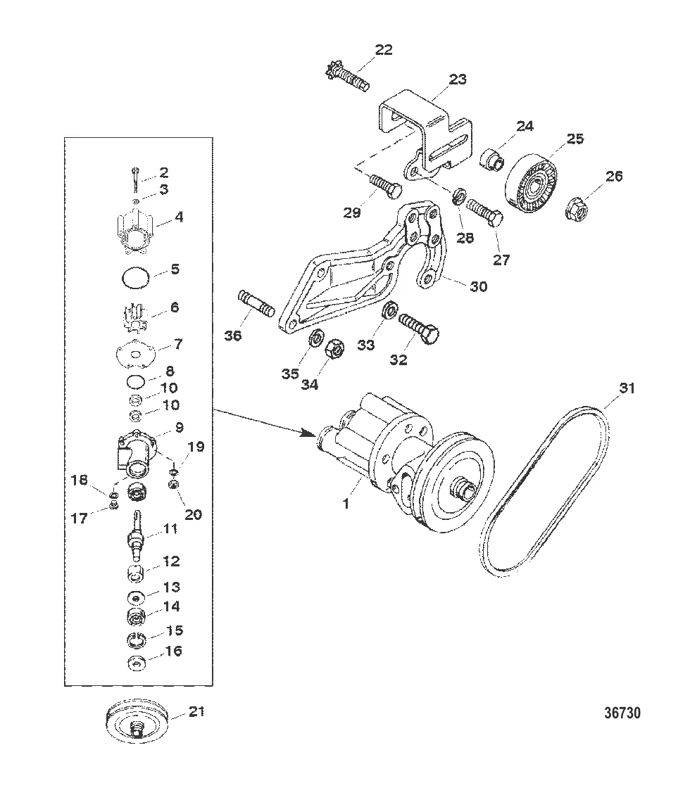 НАСОС ДЛЯ ЗАБОРТНОЙ ВОДЫ В СБОРЕ
