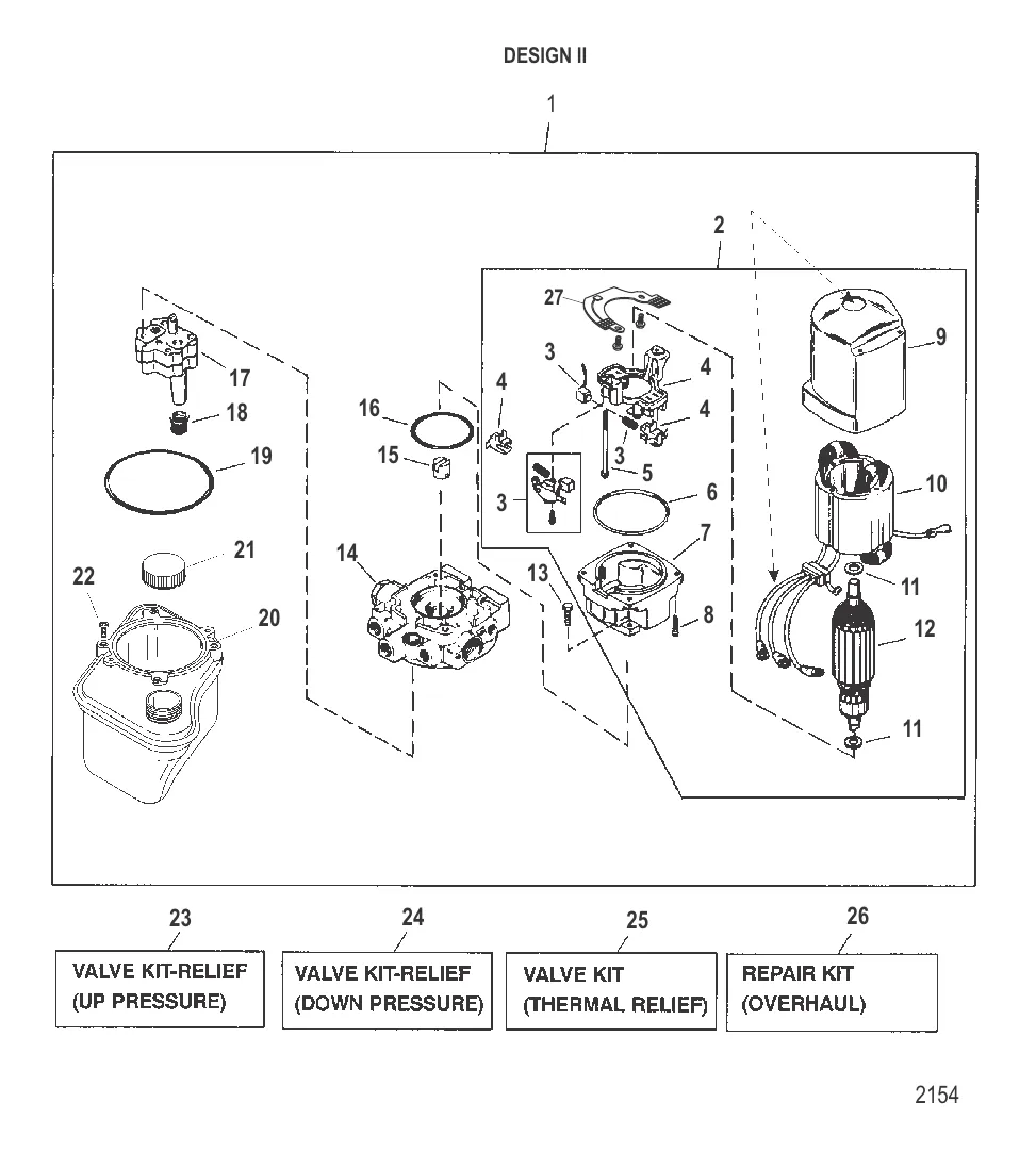 НАСОС/ДВИГАТЕЛЬ (РЕЗЕРВУАР С ВЕРХНИМ КРЕПЛ.) (КОНСТРУКЦИЯ II – 14336A25)