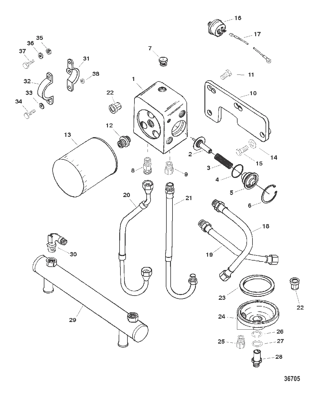ОХЛАДИТЕЛЬ МАСЛА МАСЛЯНЫЙ ФИЛЬТР И ПЕРЕХОДНИК
