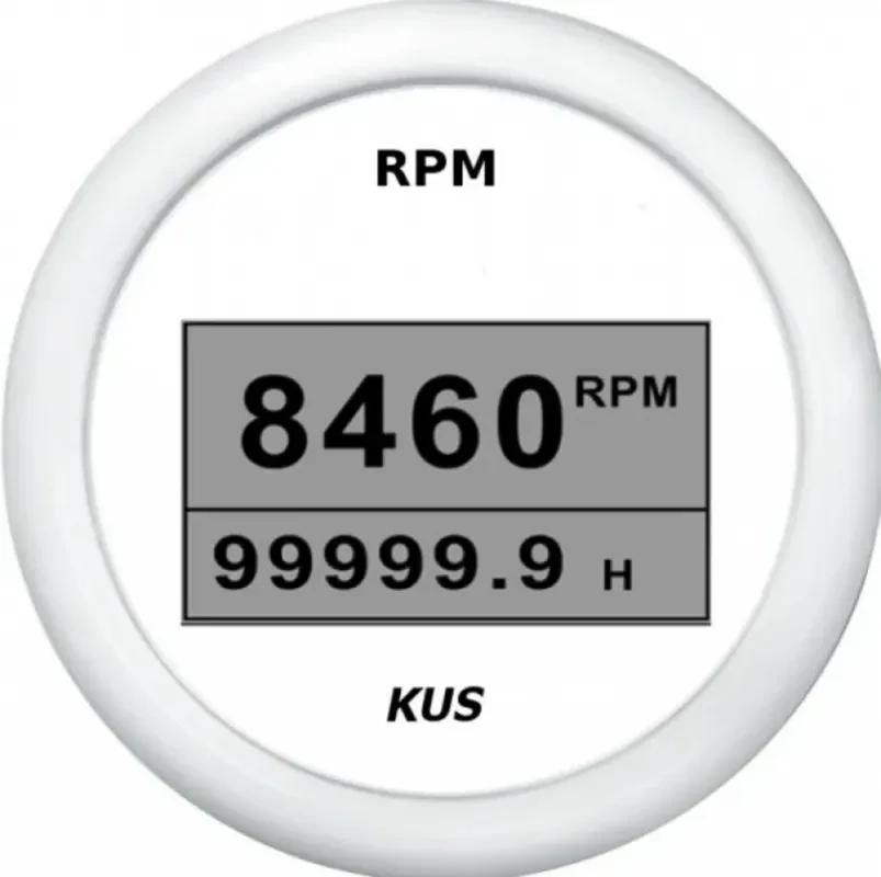 KUS Тахометр цифровой 8000 об/мин со счетчиком моточасов (WW), SR:1-10