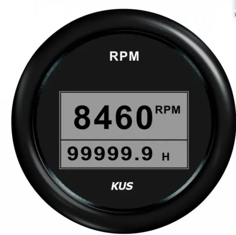 KUS Тахометр цифровой 8000 об/мин со счетчиком моточасов (BB), SR:1-10