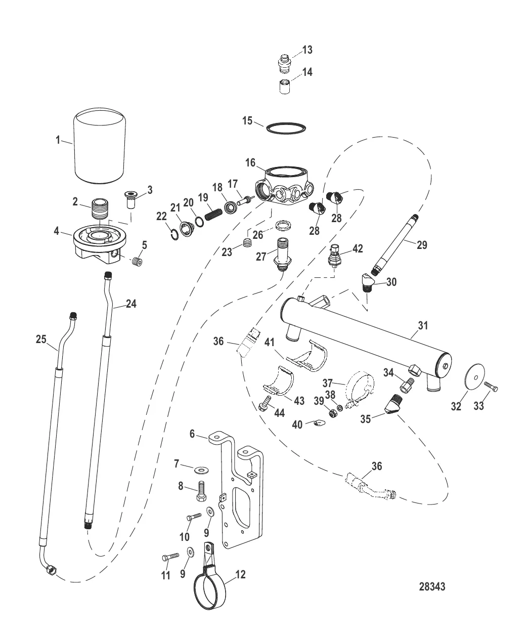 Маслоохладитель и масляный фильтр (Двигатель)
