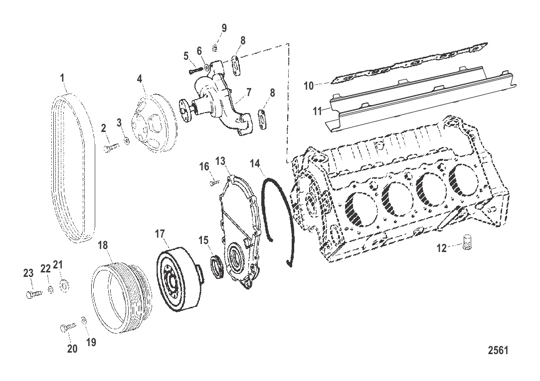 Циркуляционный водяной насос и передняя крышка