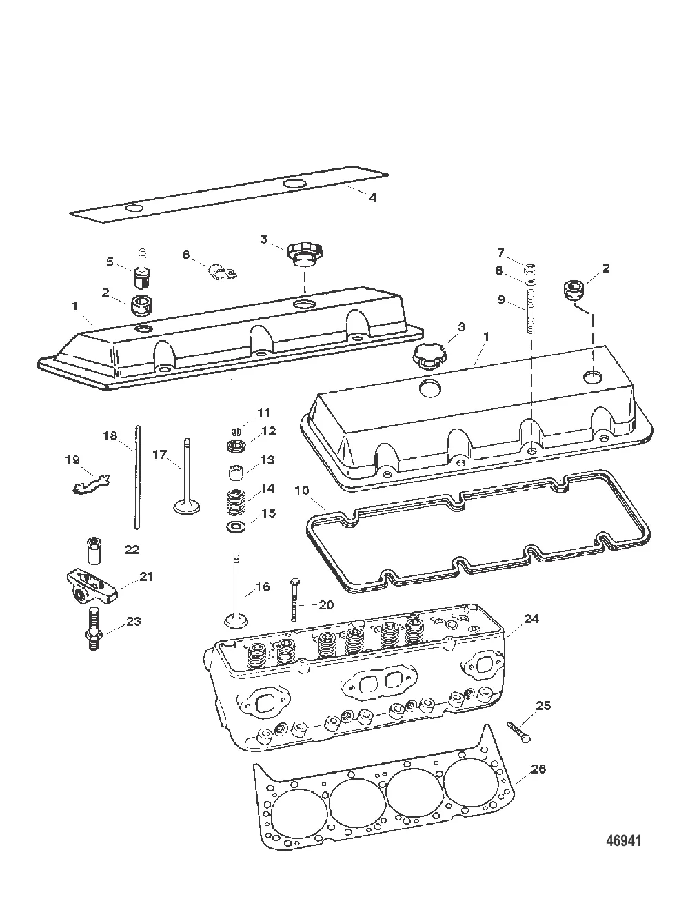 ГОЛОВКА ЦИЛИНДРА И КРЫШКА КОРОМЫСЛА (с 0F615828 по 0F877642)