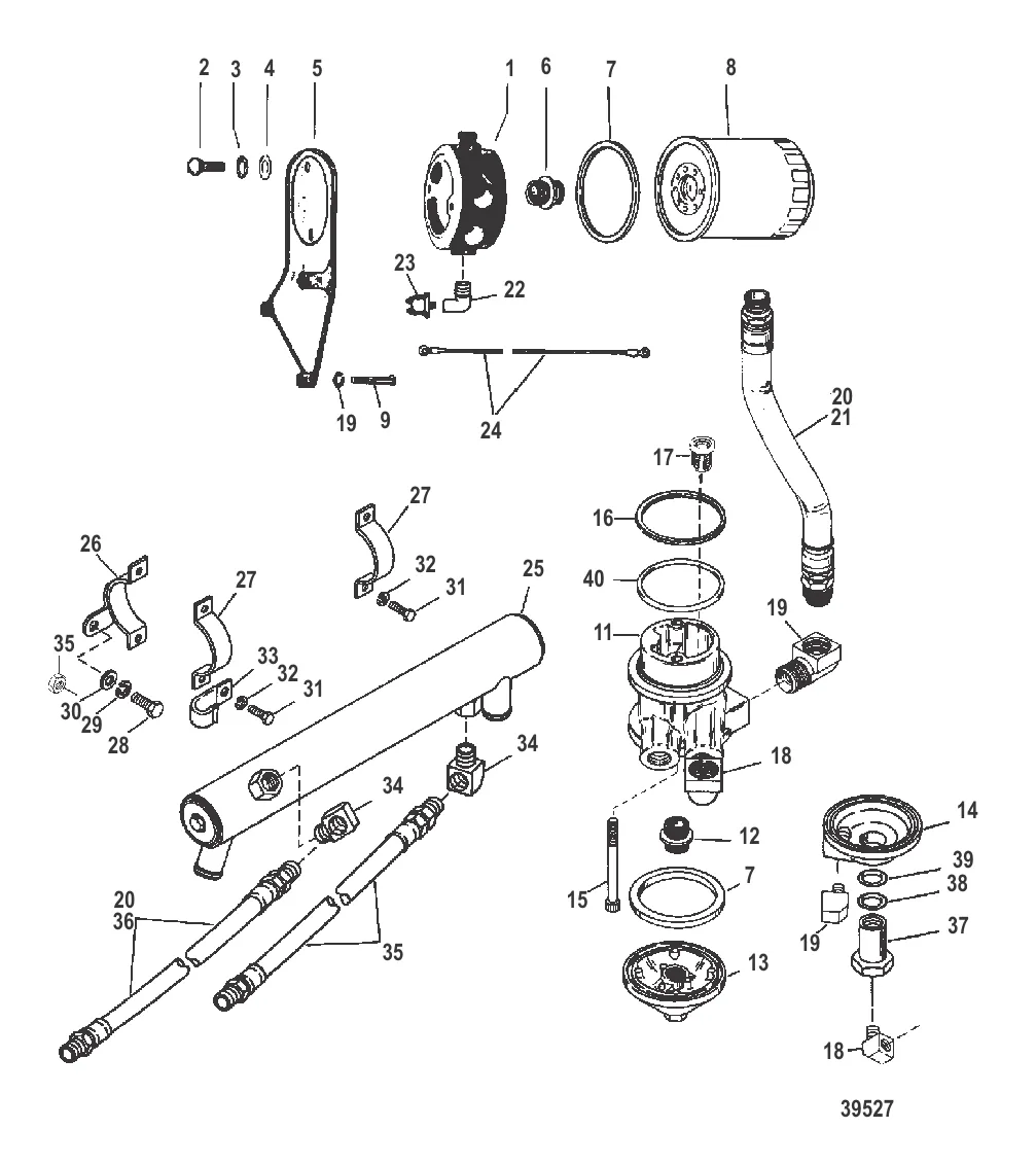 МАСЛООХЛАДИТЕЛЬ, МАСЛЯНЫЙ ФИЛЬТР И ПЕРЕХОДНИК (с 0D456489 по 0F348966)
