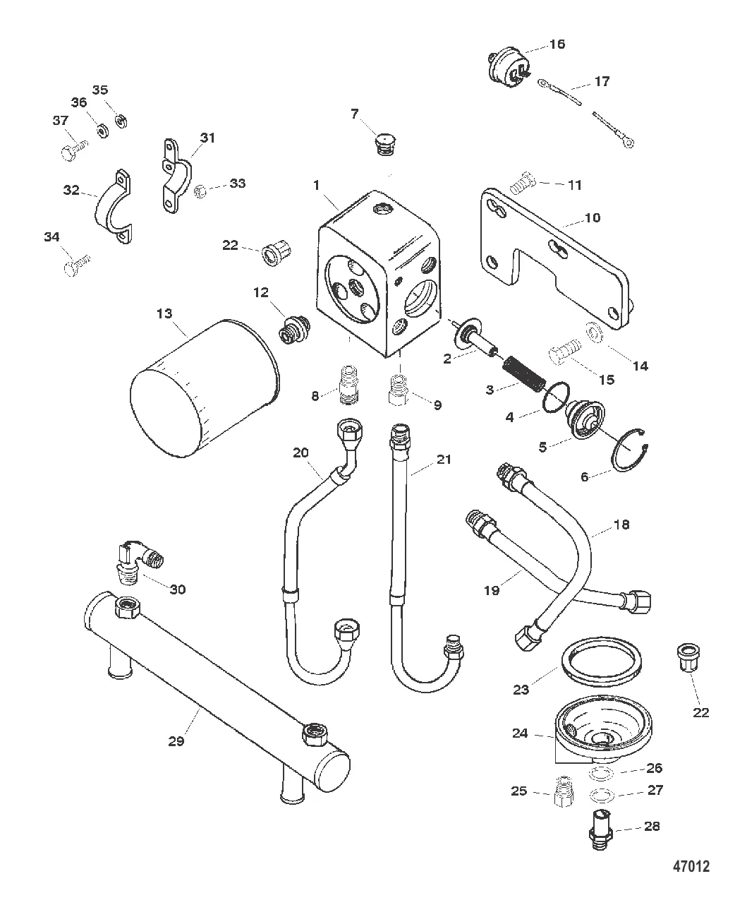 МАСЛООХЛАДИТЕЛЬ, МАСЛЯНЫЙ ФИЛЬТР И ПЕРЕХОДНИК (с 0F615828 по 0F877642)