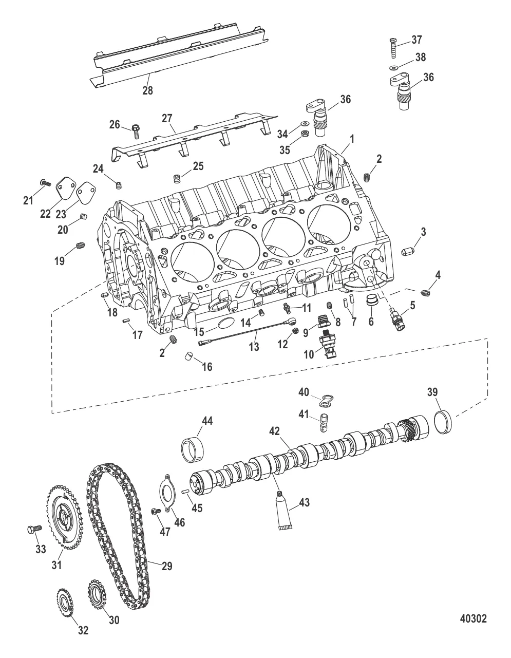 Компоненты двигателя (Блок цилиндров и распределительный вал)