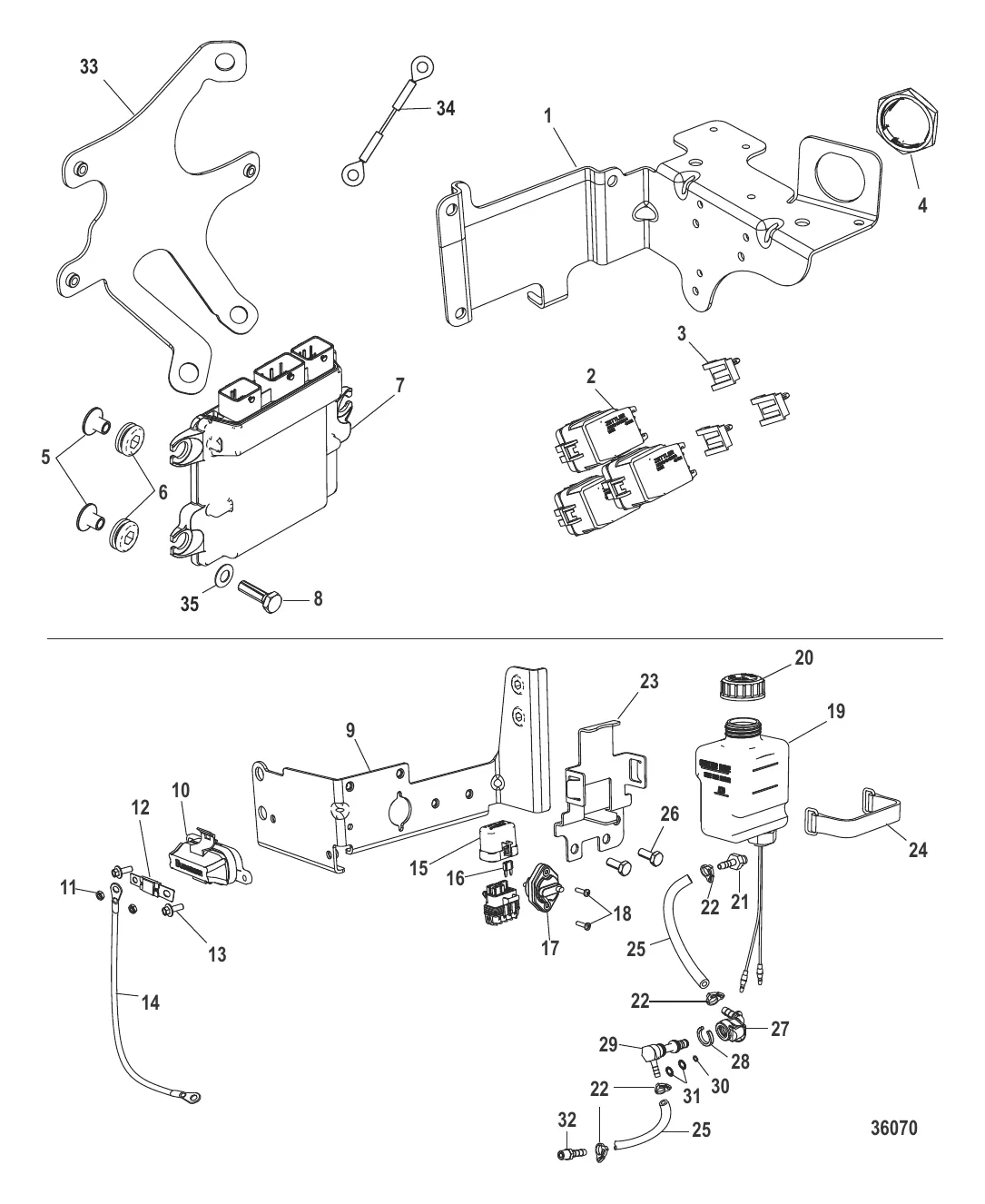 Электрические компоненты PCM, автоматический выключатель, бачок смазки