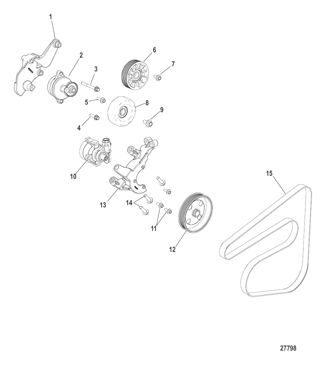 Передний вспомогательный привод Ремни и шкивы
