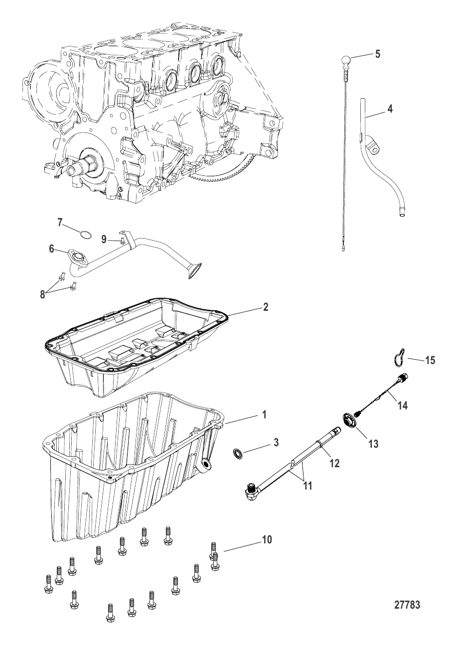 Блок цилиндра Маслосборник