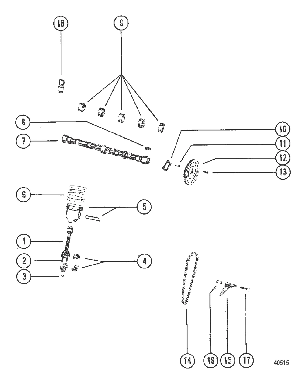 Распределительный вал и поршень