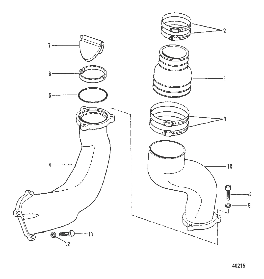 ВЫХЛОПНОЙ КОЛЕНЧАТЫЙ ПАТРУБОК Без выхлопной трубы
