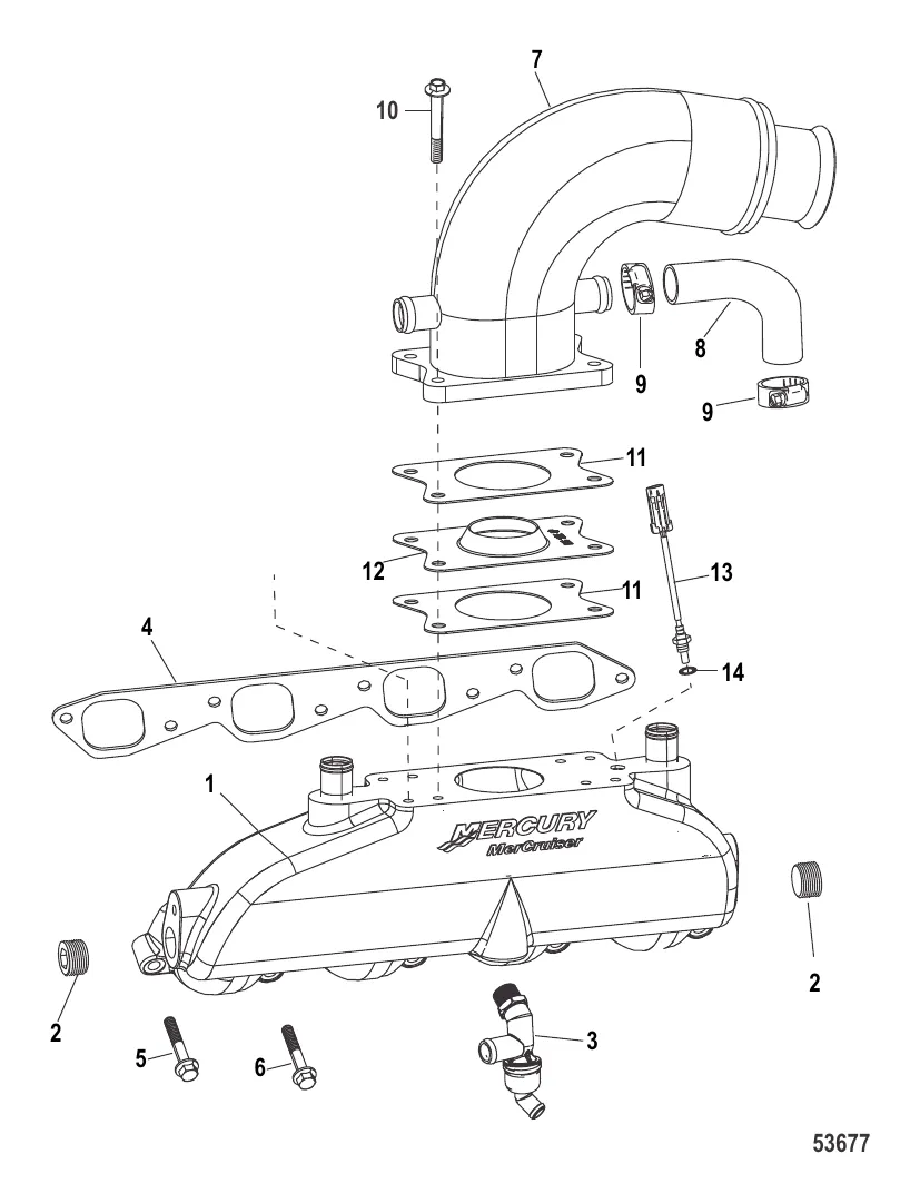 Выхлопной коллектор Коленчатый патрубок и подъемный патрубок