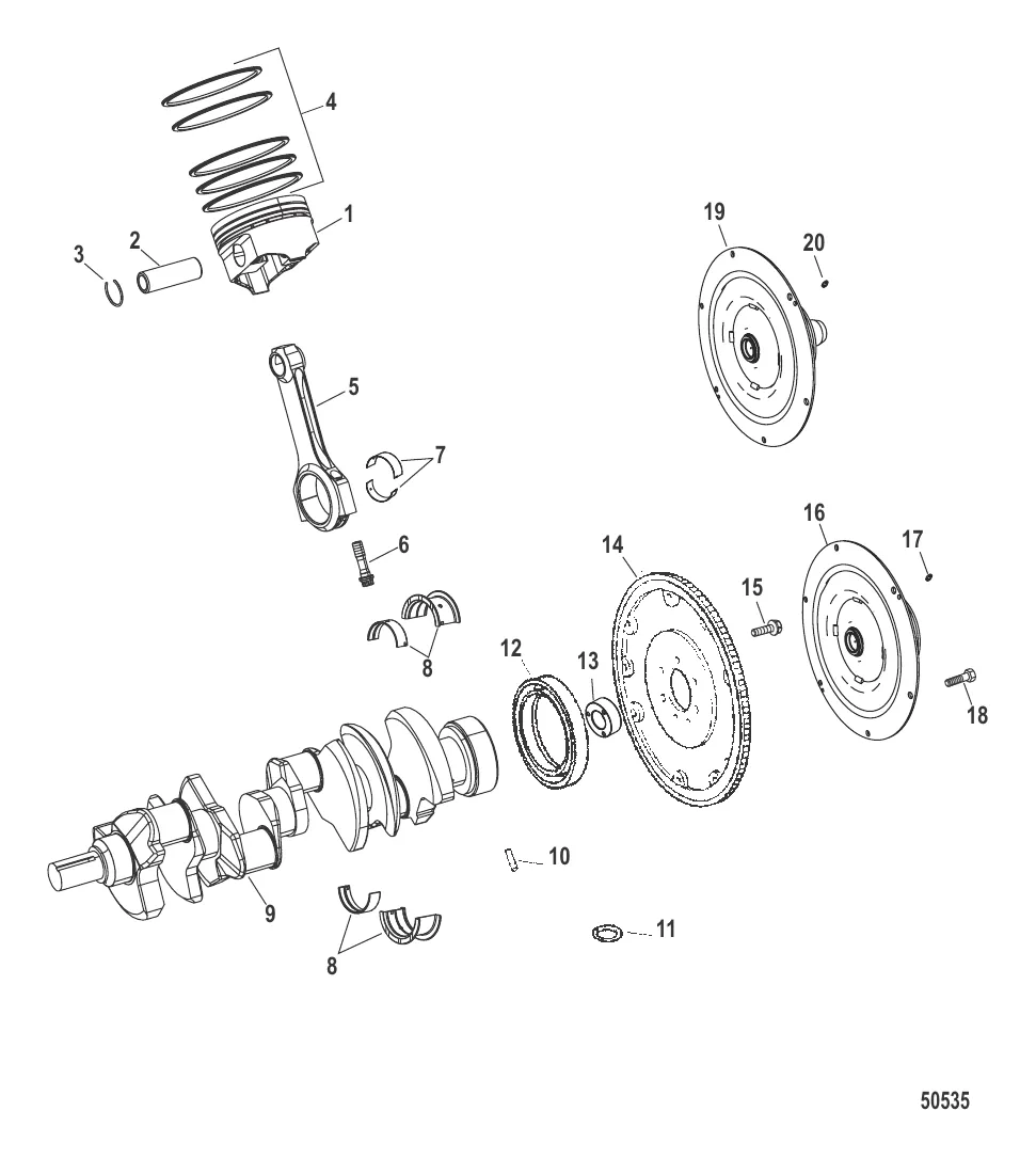 Компоненты двигателя (Коленчатый вал / поршень / шатуны)