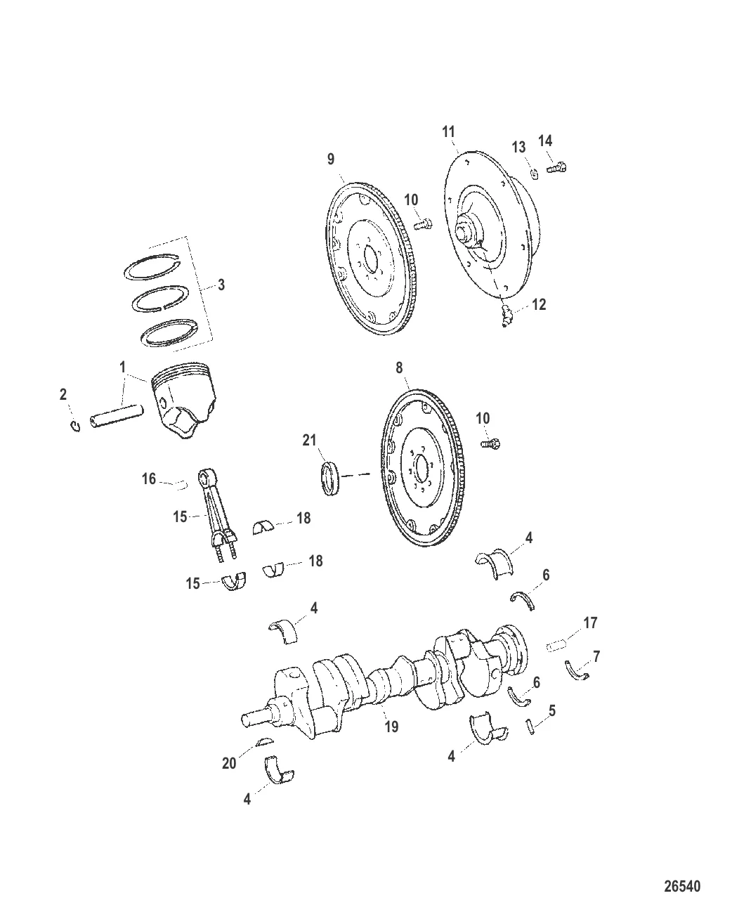 Коленчатый вал / поршни / шатуны