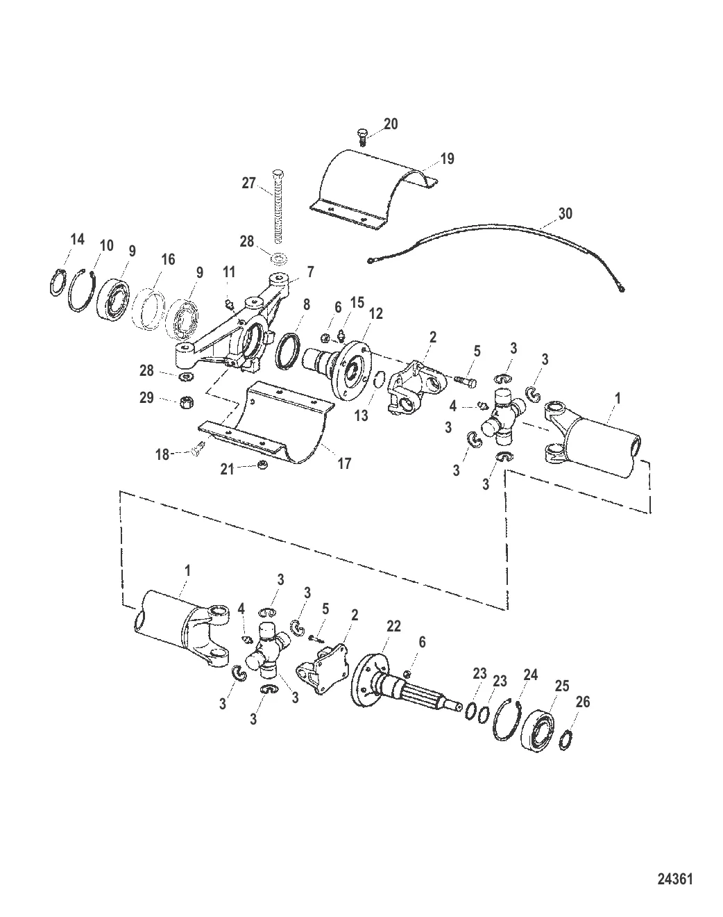 Компоненты удлинителя ведущего вала (Bravo)