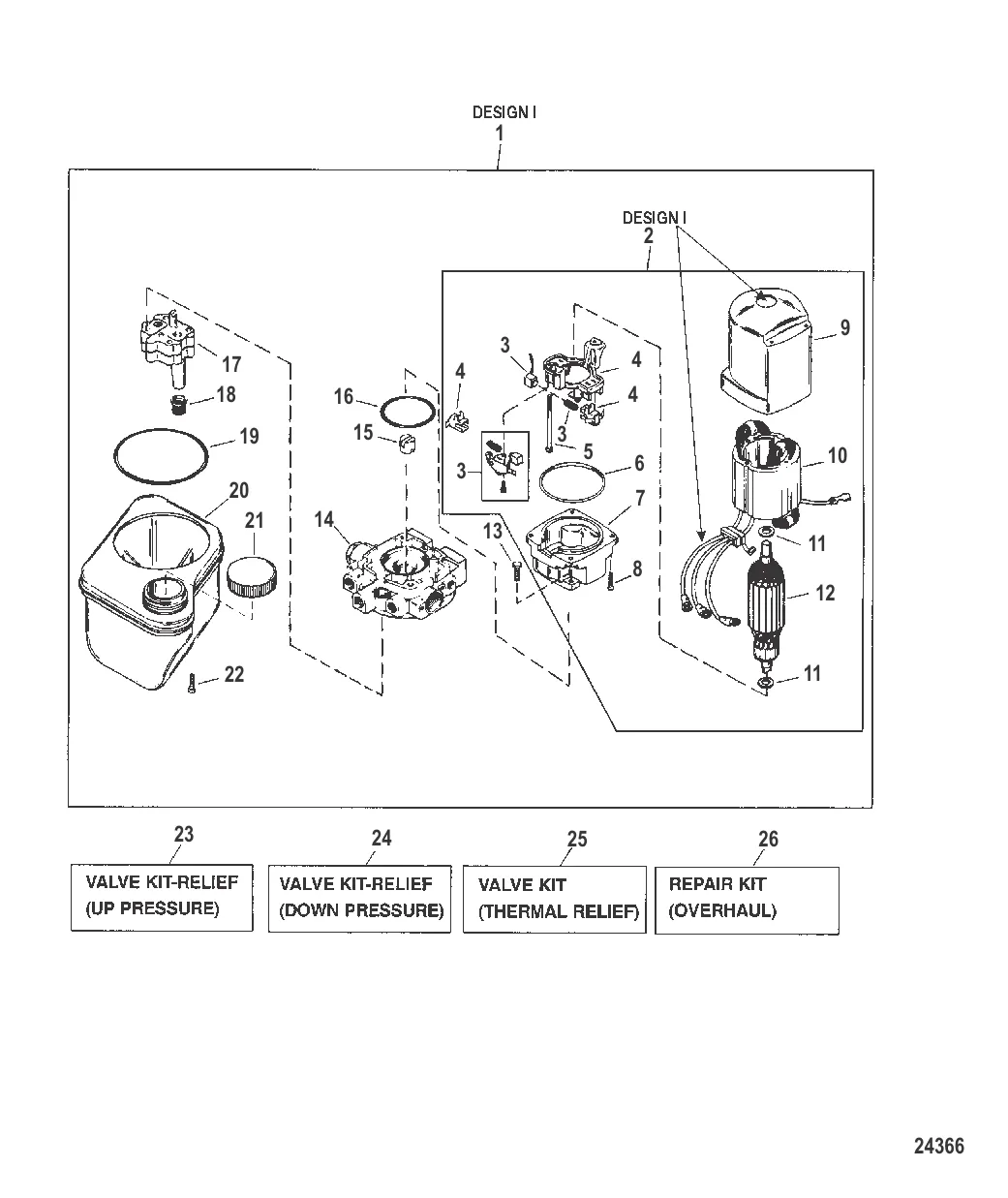 Насос/двигатель в сборе (Конструкция I – 14336A8)