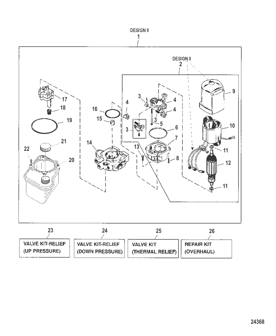 Насос/двигатель в сборе (Конструкция II – 14336A25)
