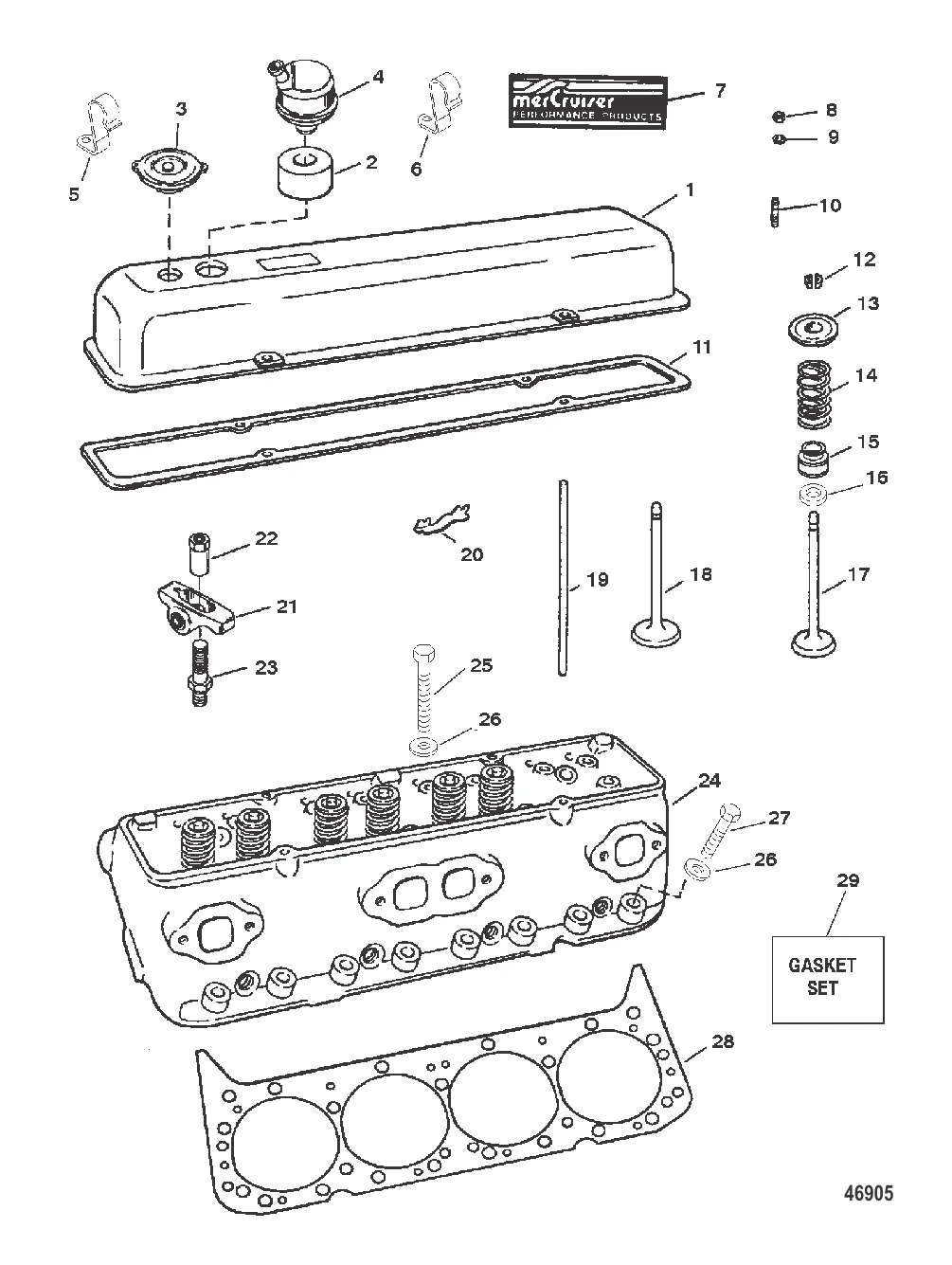 ГОЛОВКА ЦИЛИНДРА/КРЫШКА КОРОМЫСЛА (СЕРИЙНЫЙ №0F348987 И НИЖЕ)