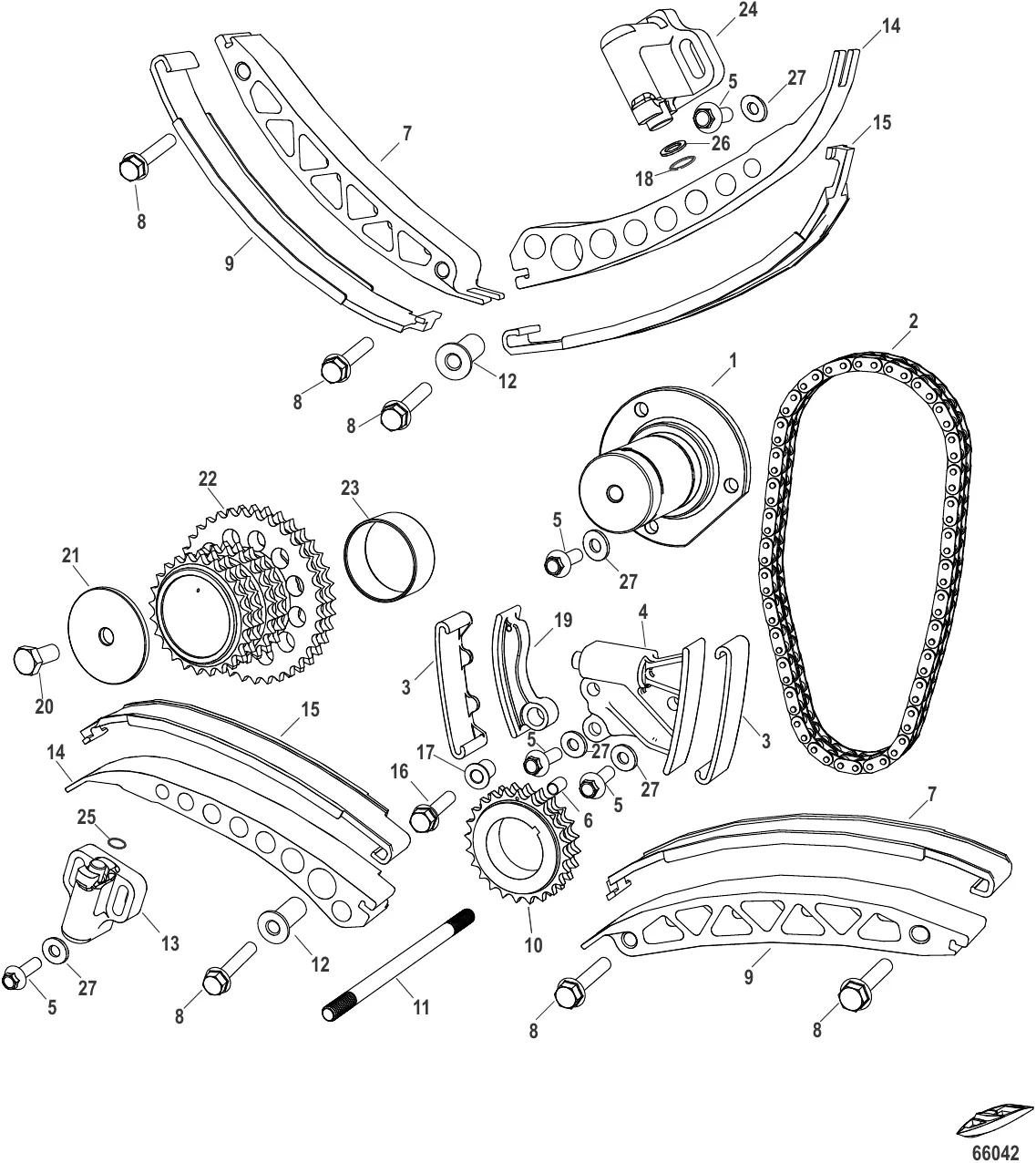 Натяжное устройство и звездочки