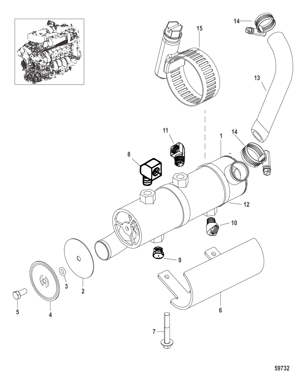 Охладитель рулевого механизма с усилителем в сборе