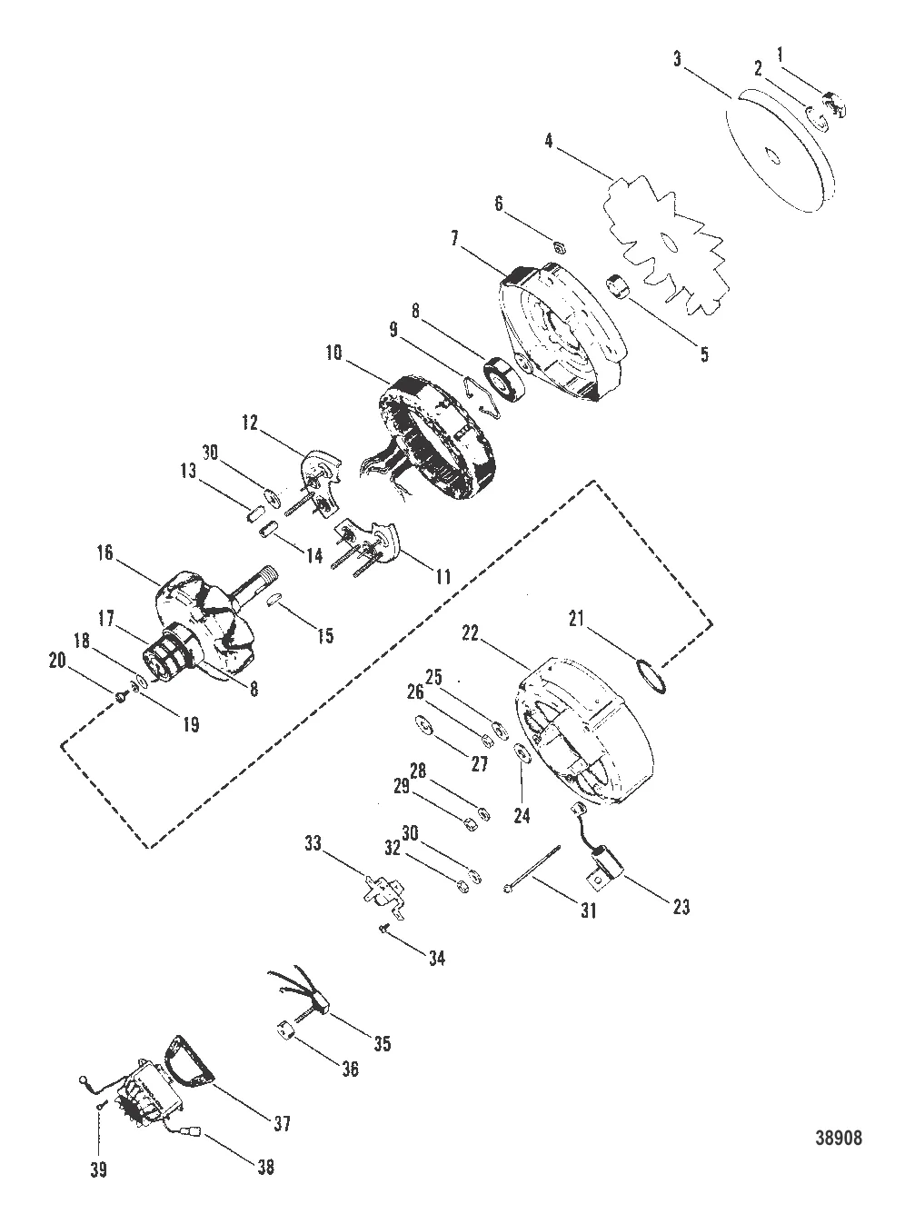 ALTERNATOR (MOTOROLA #8MR2039K)