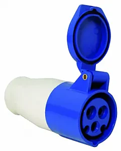 Розетка с крышкой 16A, 220-240V, синяя 90395