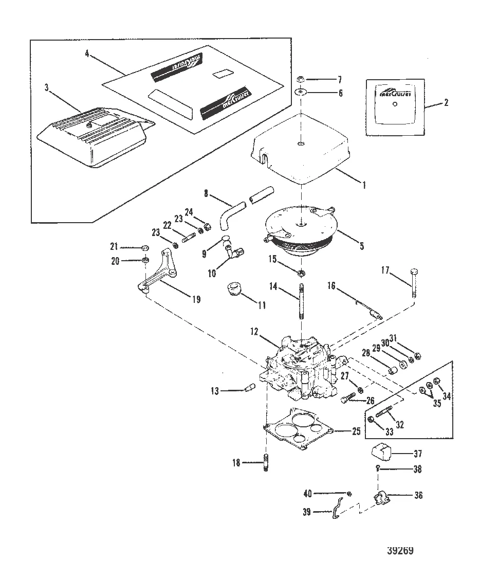 CARBURETOR AND THROTTLE LINKAGE (205 - 4.3L/LX)