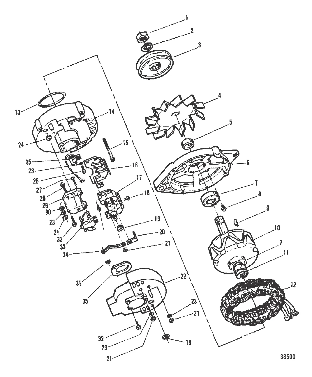 ALTERNATOR (MOTOROLA #8EM2003KA)