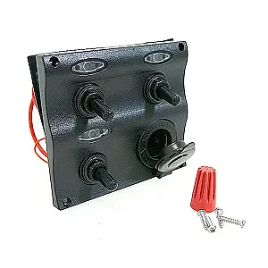 Панель переключателей 3шт с предохранителями постоянного тока C91339LED