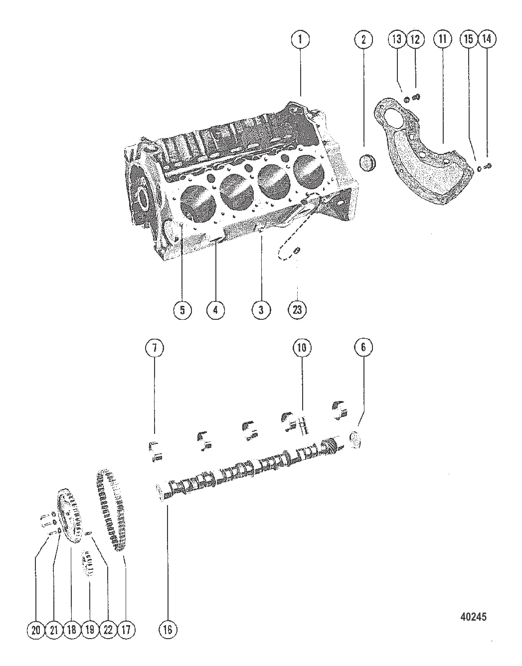БЛОК ЦИЛИНДРОВ И РАСПРЕДЕЛИТЕЛЬНЫЙ ВАЛ