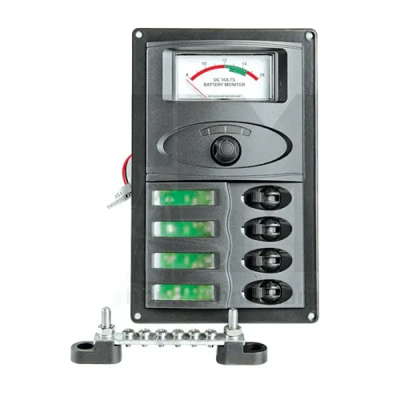 BEP Marine Панель переключателей 4шт с аналоговым вольтметром