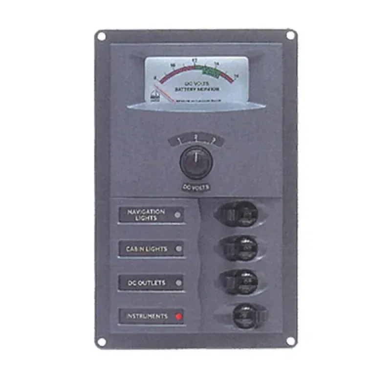 BEP Marine Панель переключателей 4шт с аналоговым вольтметром