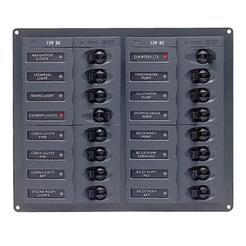 BEP Marine Панель переключателей 16шт с предохранителями постоянного тока