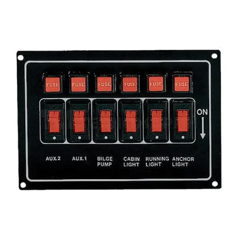 EASTERNER Панель переключателей 6шт горизонтальная черная из алюминия