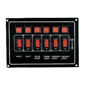 Панель переключателей 6шт горизонтальная черная из алюминия C91317