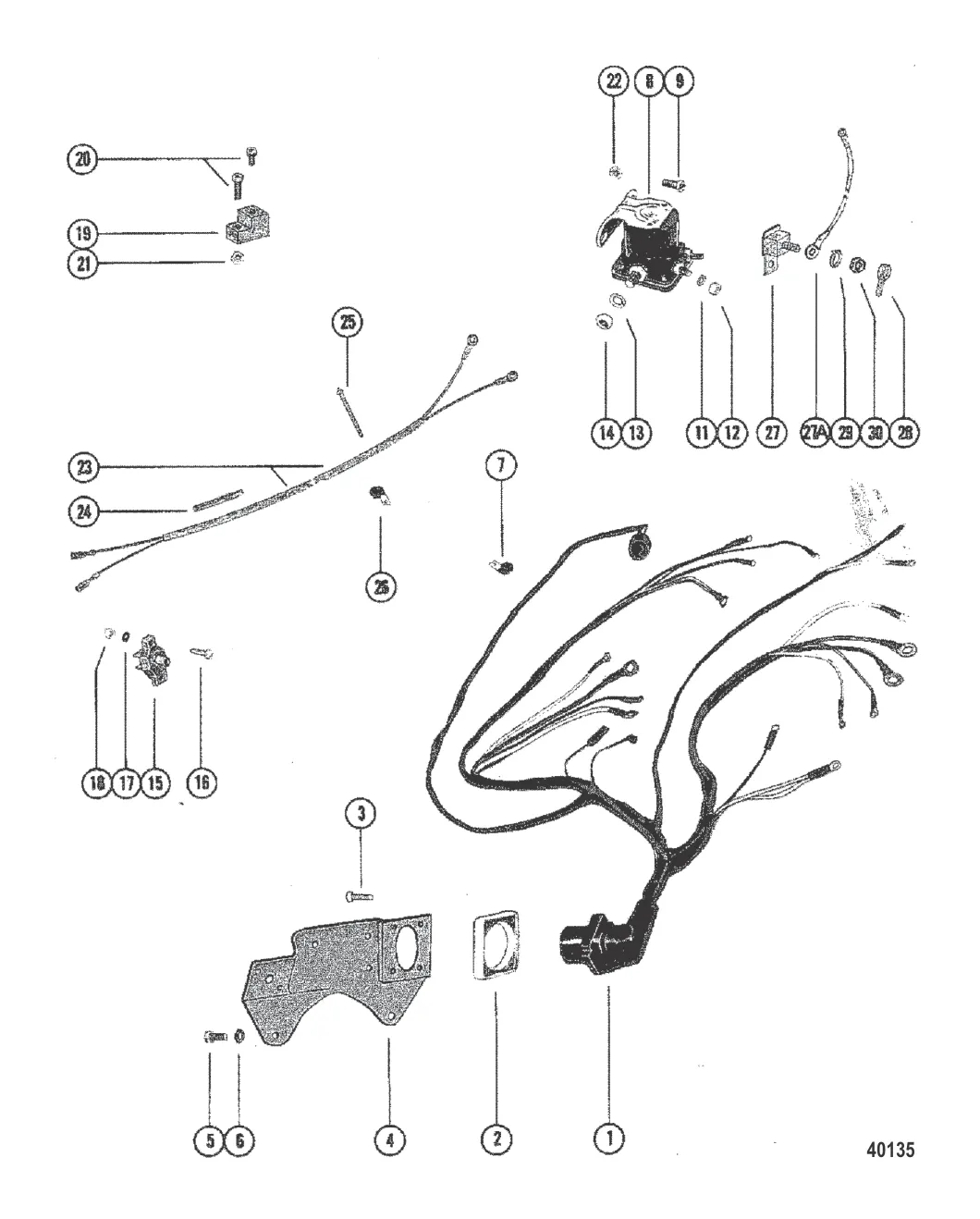 ЭЛЕКТРОПРОВОДКА АВТОМАТИЧЕСКИЙ ВЫКЛЮЧАТЕЛЬ И ЭЛЕКТРОМАГНИТ СТАРТЕРА