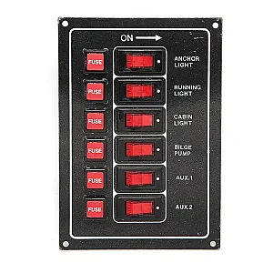 Панель переключателей 6шт вертикальная черная C91316