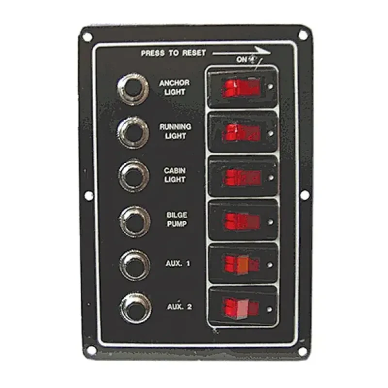 EASTERNER Панель переключателей 6шт вертикальная черная с хромированными вставками