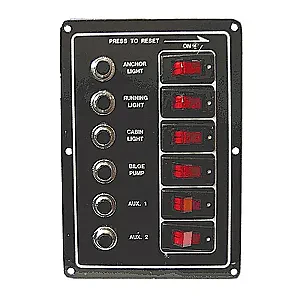 Панель переключателей 6шт вертикальная черная с хромированными вставками C91319