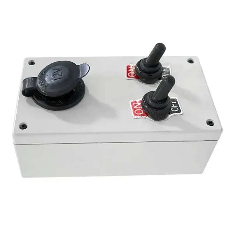 Панель переключателей 2шт с гнездом прикуривателя серая