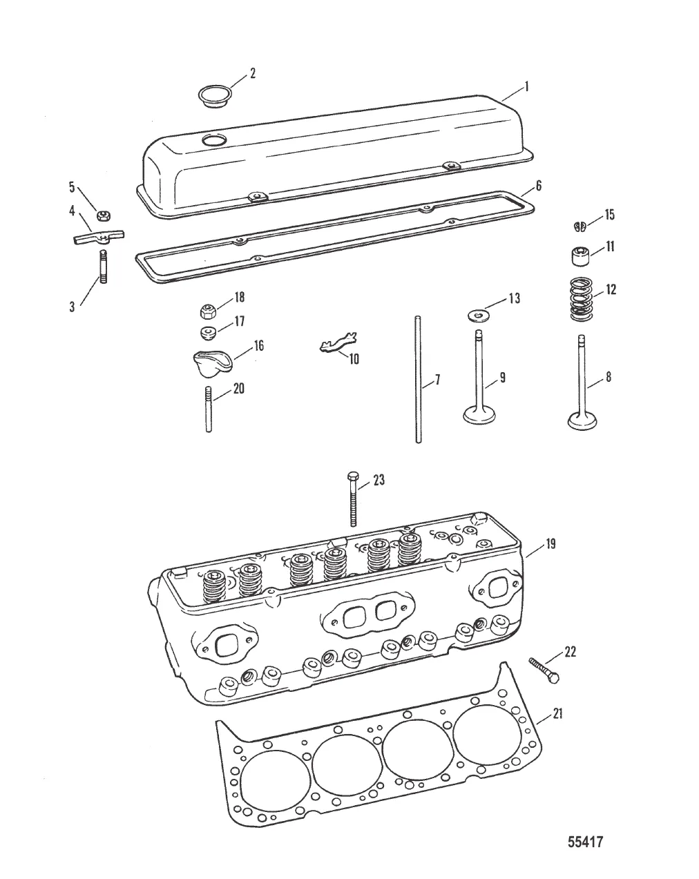 CYLINDER HEAD AND ROCKER COVER
