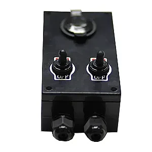 Панель переключателей 2шт с гнездом прикуривателя черная. 130002BT