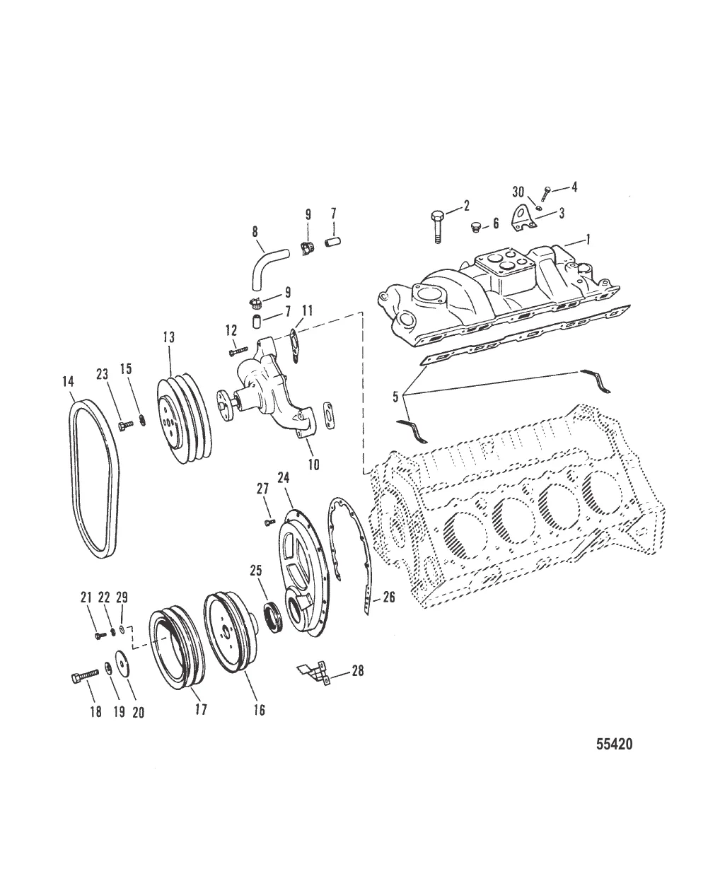 INTAKE MANIFOLD AND FRONT COVER