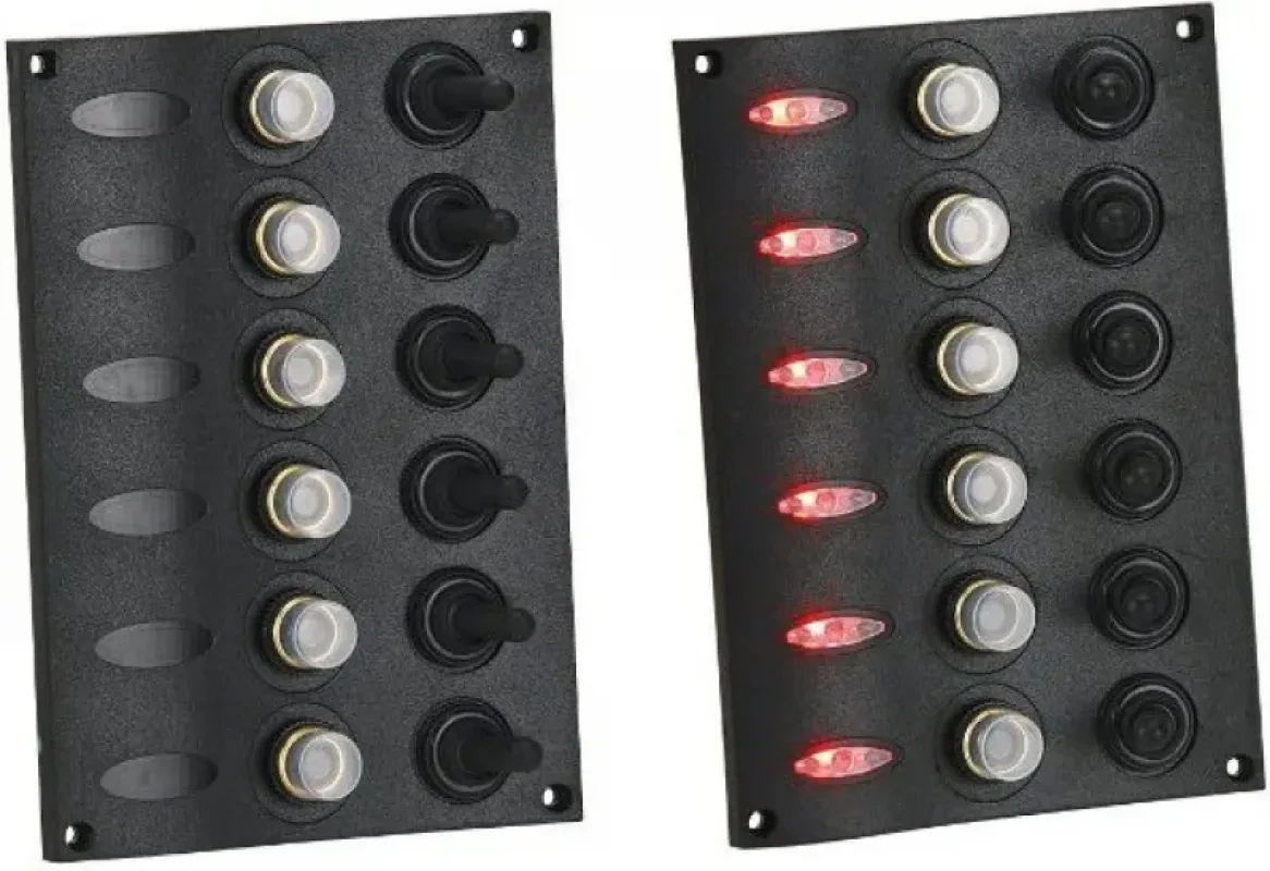 EASTERNER Панель переключателей 6шт со светодиодной подсветкой 116х168х65мм