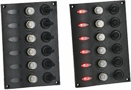 Панель переключателей 6шт со светодиодной подсветкой 116х168х65мм C91346LED