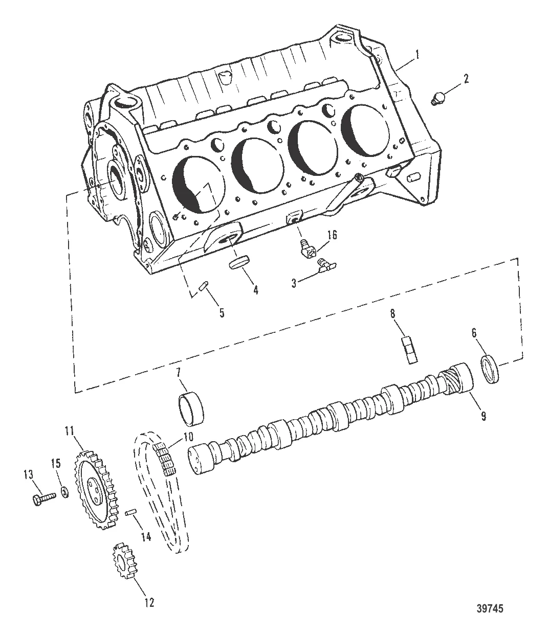 БЛОК ЦИЛИНДРОВ И РАСПРЕДЕЛИТЕЛЬНЫЙ ВАЛ