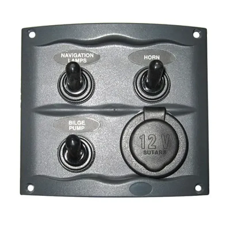 BEP Marine Панель переключателей 3шт с гнездом прикуривателя цвет графит