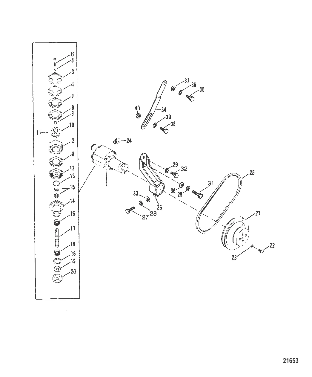 Seawater Pump Assembly (Serial # 0A398941 Thru 0D725499)